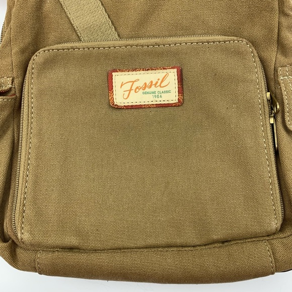 Fossil Bags Fossil Tan Canvas Travel Crossbody Bag Pockets Poshmark